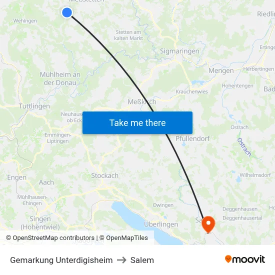 Gemarkung Unterdigisheim to Salem map