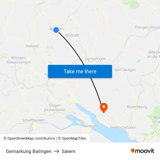 Gemarkung Balingen to Salem map