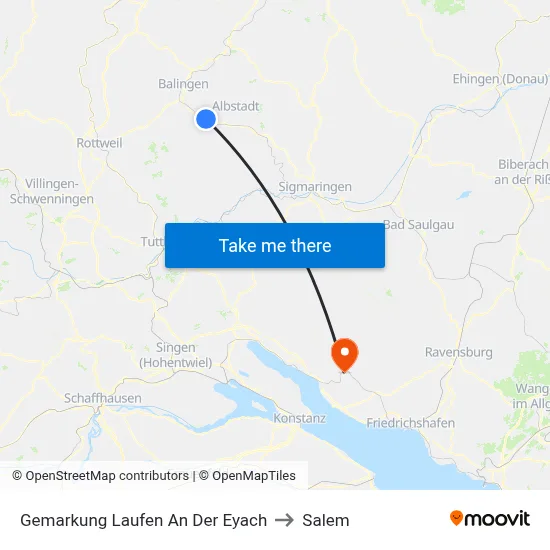 Gemarkung Laufen An Der Eyach to Salem map
