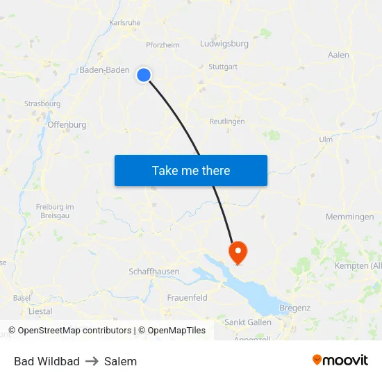 Bad Wildbad to Salem map