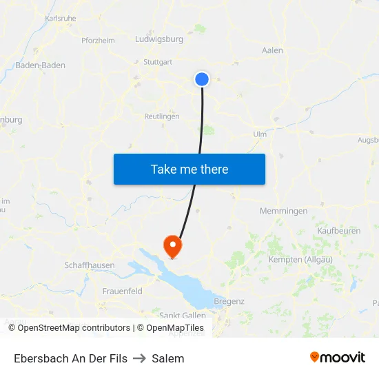 Ebersbach An Der Fils to Salem map