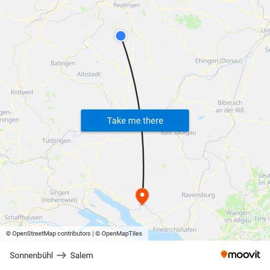 Sonnenbühl to Salem map