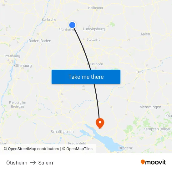 Ötisheim to Salem map