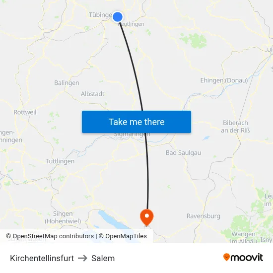 Kirchentellinsfurt to Salem map