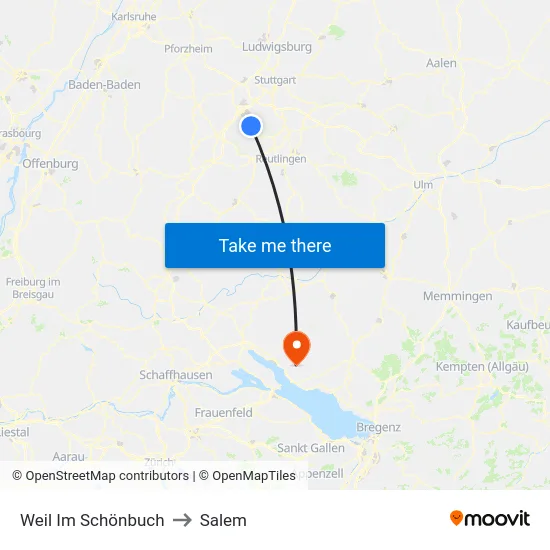 Weil Im Schönbuch to Salem map