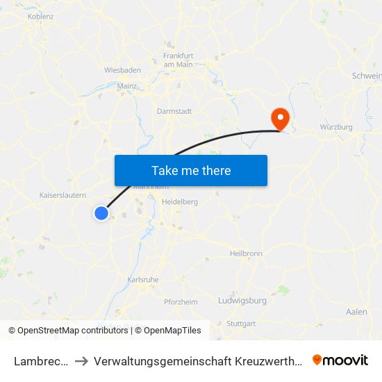 Lambrecht to Verwaltungsgemeinschaft Kreuzwertheim map