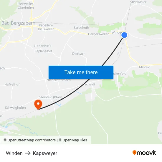 Winden to Kapsweyer map