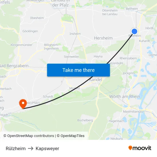 Rülzheim to Kapsweyer map