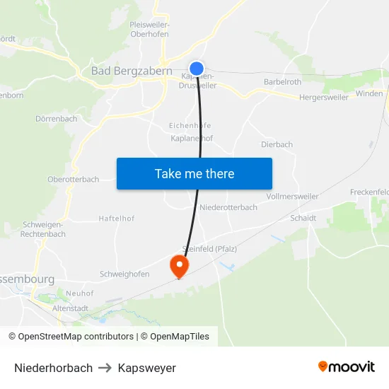 Niederhorbach to Kapsweyer map