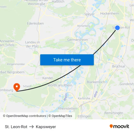 St. Leon-Rot to Kapsweyer map