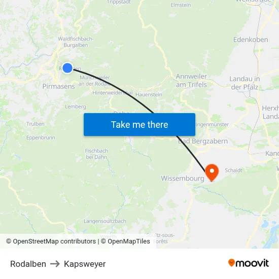 Rodalben to Kapsweyer map