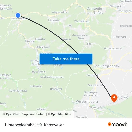 Hinterweidenthal to Kapsweyer map