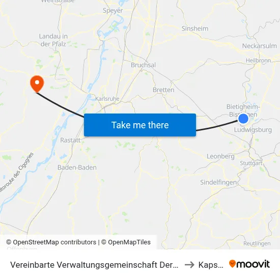 Vereinbarte Verwaltungsgemeinschaft Der Stadt Bietigheim-Bissingen to Kapsweyer map