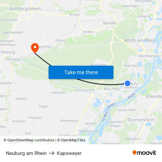 Neuburg am Rhein to Kapsweyer map