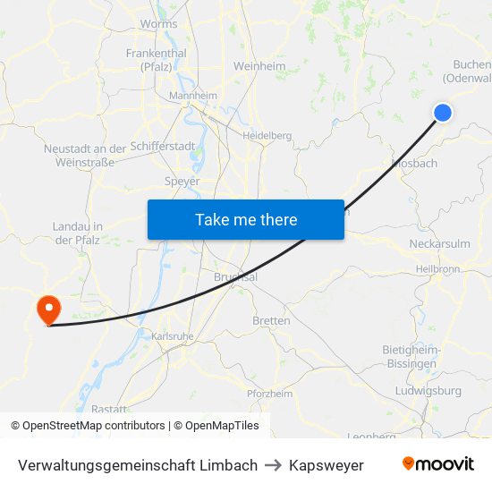 Verwaltungsgemeinschaft Limbach to Kapsweyer map