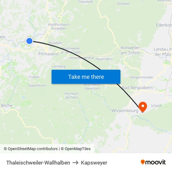 Thaleischweiler-Wallhalben to Kapsweyer map