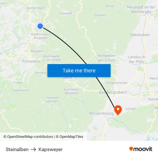 Steinalben to Kapsweyer map