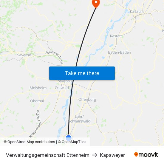 Verwaltungsgemeinschaft Ettenheim to Kapsweyer map