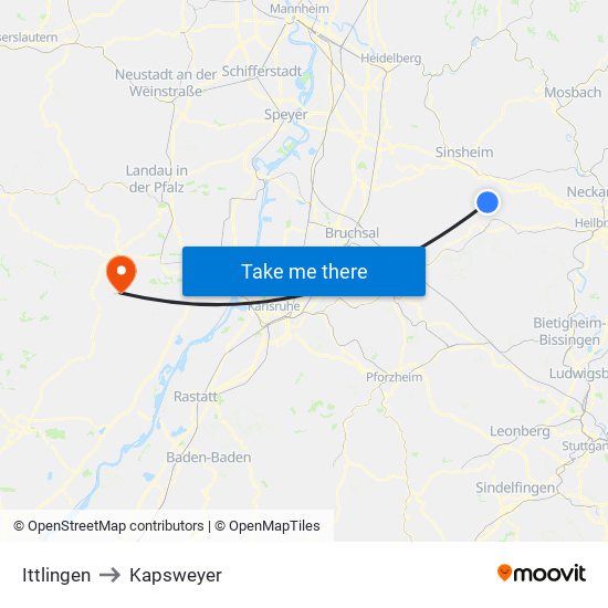 Ittlingen to Kapsweyer map