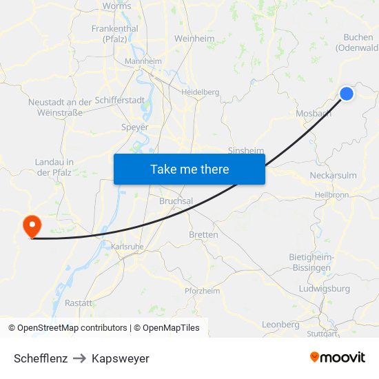 Schefflenz to Kapsweyer map