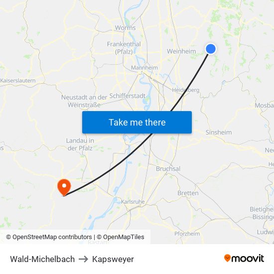 Wald-Michelbach to Kapsweyer map