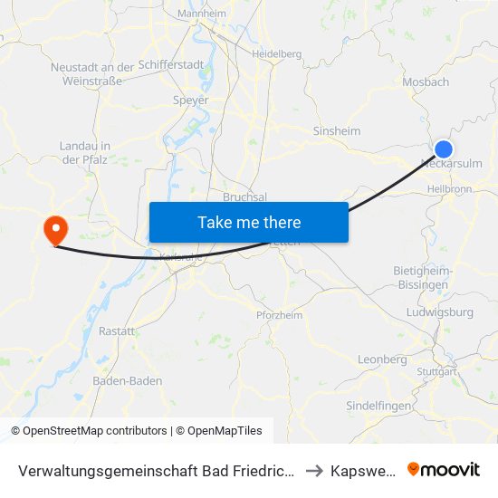 Verwaltungsgemeinschaft Bad Friedrichshall to Kapsweyer map