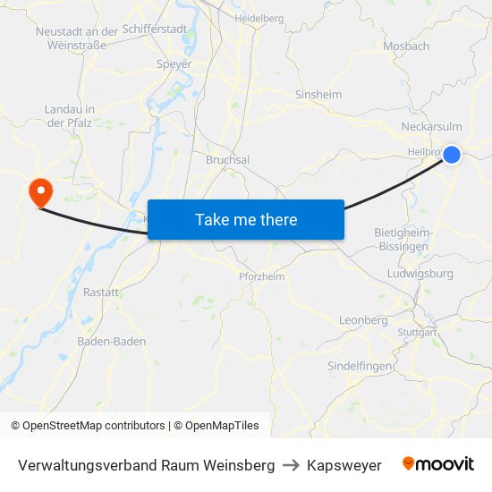 Verwaltungsverband Raum Weinsberg to Kapsweyer map