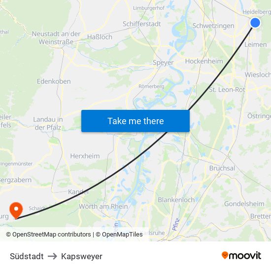 Südstadt to Kapsweyer map