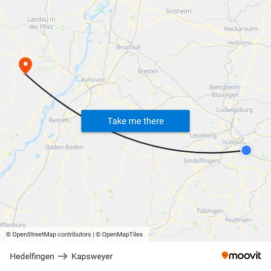 Hedelfingen to Kapsweyer map