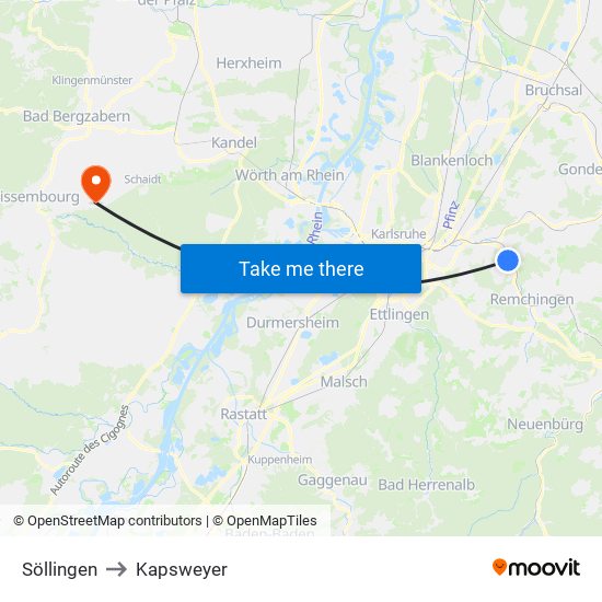 Söllingen to Kapsweyer map