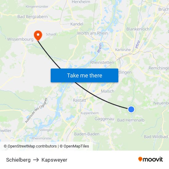Schielberg to Kapsweyer map