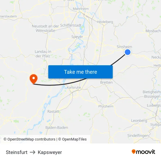Steinsfurt to Kapsweyer map