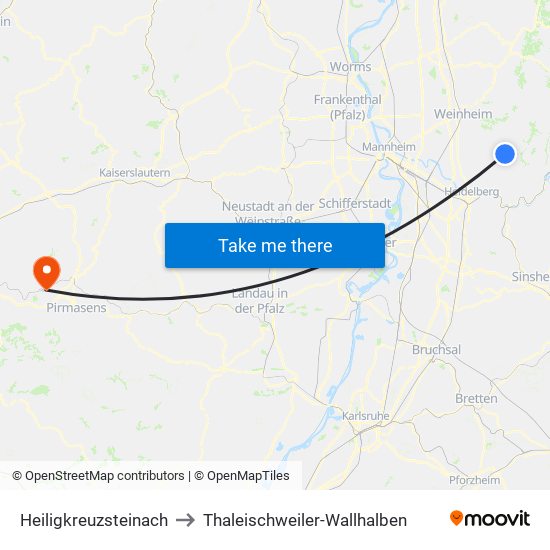 Heiligkreuzsteinach to Thaleischweiler-Wallhalben map