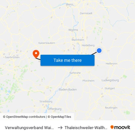 Verwaltungsverband Waibstadt to Thaleischweiler-Wallhalben map