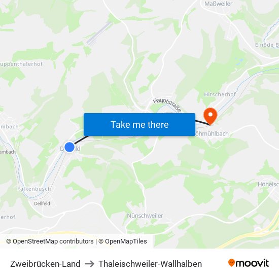Zweibrücken-Land to Thaleischweiler-Wallhalben map