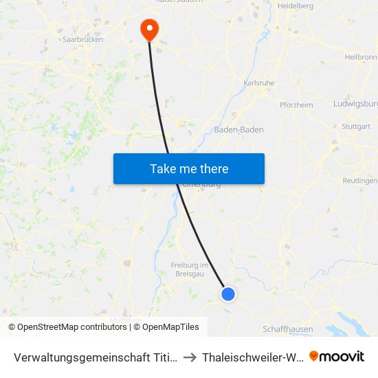 Verwaltungsgemeinschaft Titisee-Neustadt to Thaleischweiler-Wallhalben map