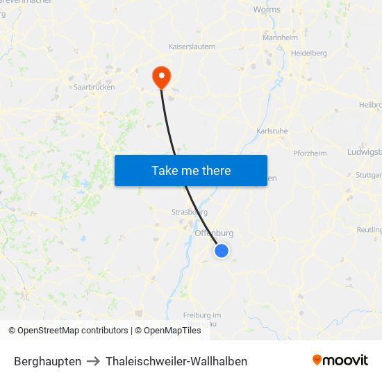 Berghaupten to Thaleischweiler-Wallhalben map