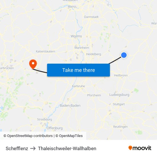Schefflenz to Thaleischweiler-Wallhalben map