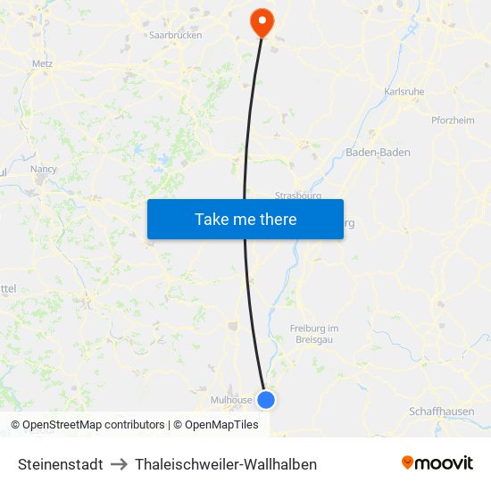Steinenstadt to Thaleischweiler-Wallhalben map