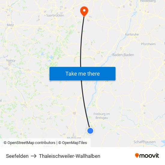 Seefelden to Thaleischweiler-Wallhalben map
