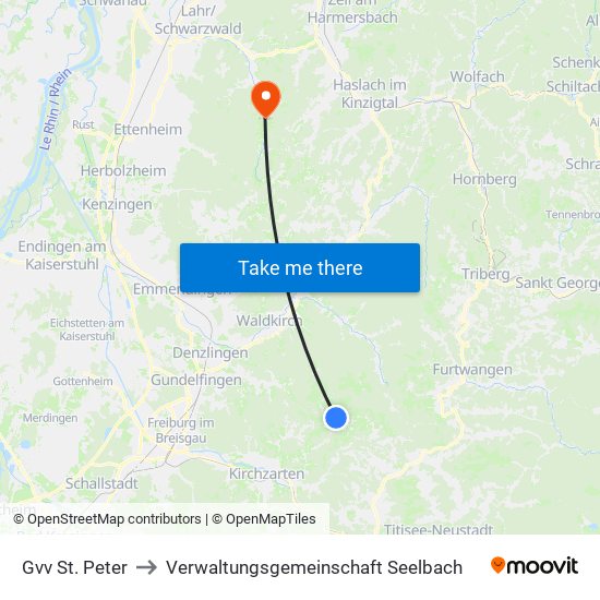 Gvv St. Peter to Verwaltungsgemeinschaft Seelbach map