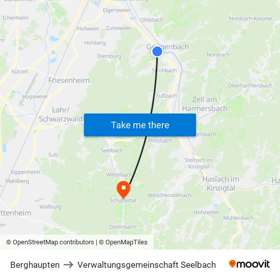 Berghaupten to Verwaltungsgemeinschaft Seelbach map