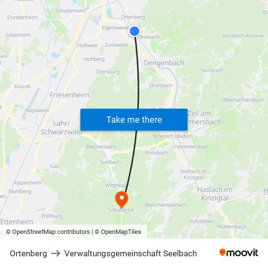 Ortenberg to Verwaltungsgemeinschaft Seelbach map