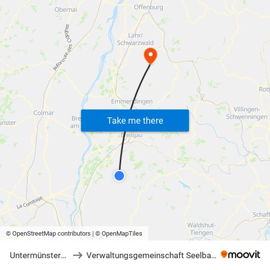 Untermünstertal to Verwaltungsgemeinschaft Seelbach map