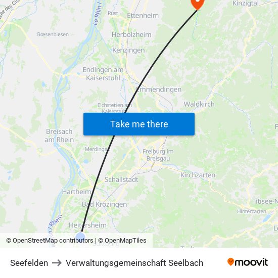 Seefelden to Verwaltungsgemeinschaft Seelbach map