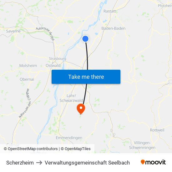 Scherzheim to Verwaltungsgemeinschaft Seelbach map