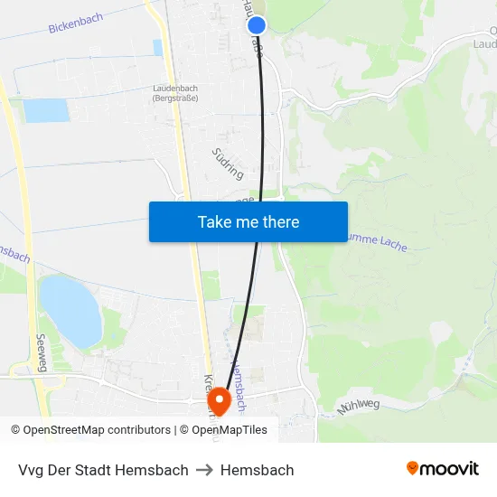 Vvg Der Stadt Hemsbach to Hemsbach map