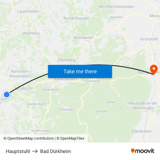 Hauptstuhl to Bad Dürkheim map