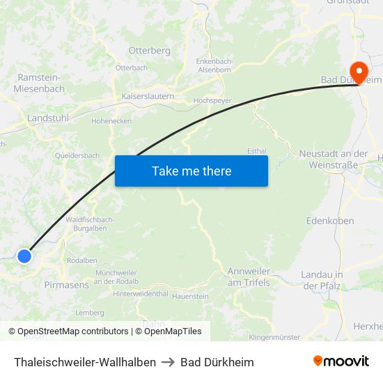 Thaleischweiler-Wallhalben to Bad Dürkheim map