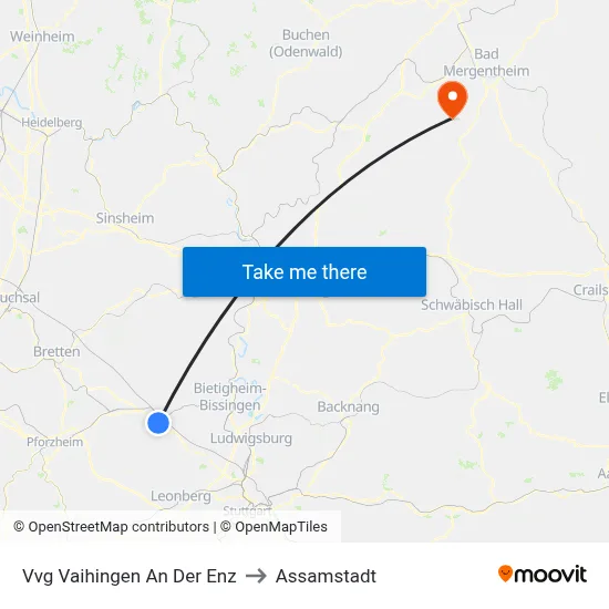 Vvg Vaihingen An Der Enz to Assamstadt map